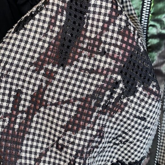 CNC costume national jacket checkered black/white mesh holographic gingham artsy - Picture 9 of 12
